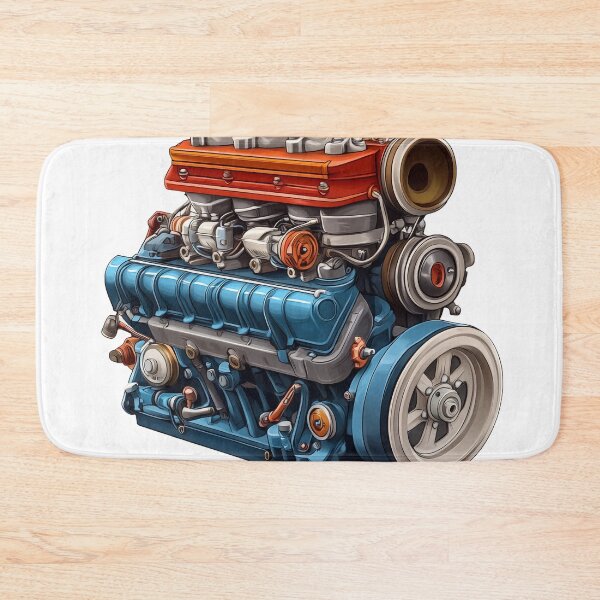 Item preview, Detailed vintage car engine designed and sold by Kunst-Shirt.