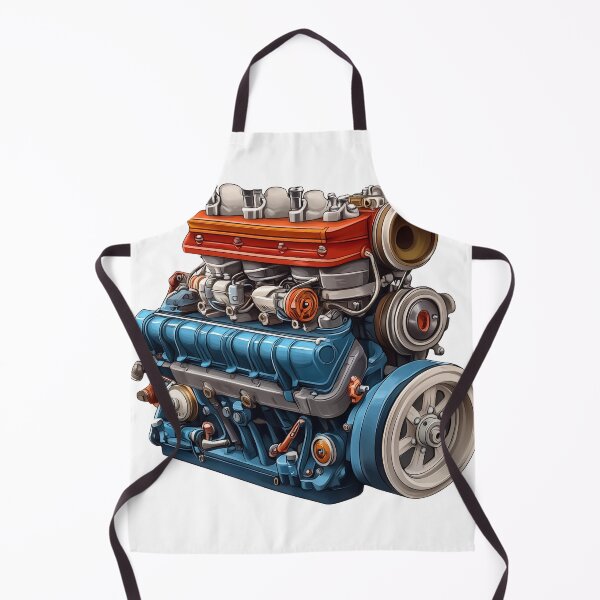 Item preview, Detailed vintage car engine designed and sold by Kunst-Shirt.