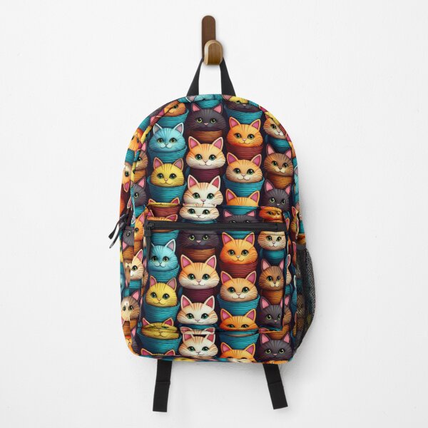 Item preview, Basket Case: A playful pattern featuring cartoon cats of all shapes and sizes, snuggled together in colorful baskets. designed and sold by Grang Art Artistic Designs.
