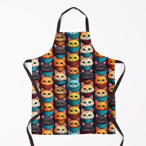 Item preview, Basket Case: A playful pattern featuring cartoon cats of all shapes and sizes, snuggled together in colorful baskets. designed and sold by Grang Art Artistic Designs.