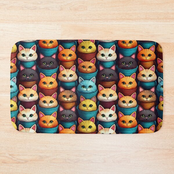 Item preview, Basket Case: A playful pattern featuring cartoon cats of all shapes and sizes, snuggled together in colorful baskets. designed and sold by Grang Art Artistic Designs.