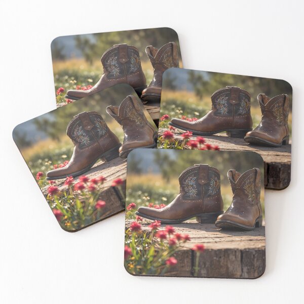 Item preview, Western Boots on a Rustic Log in a Sunlit Field designed and sold by Vitalka-uk.