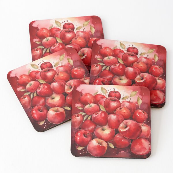 Item preview, watercolor red apples designed and sold by Valentina-V.