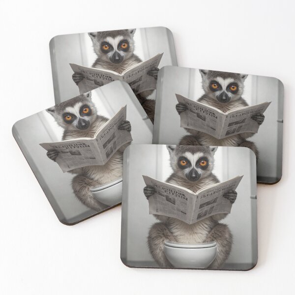 Item preview, Funny Lemur Reading Newspaper on Toilet designed and sold by vk09.