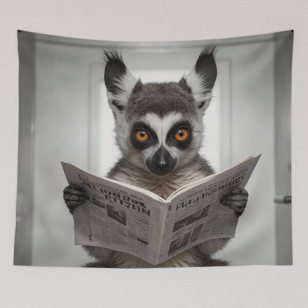 Artikelvorschau, Lustiger Lemur liest Zeitung auf Toilette entworfen und verkauft von vk09.