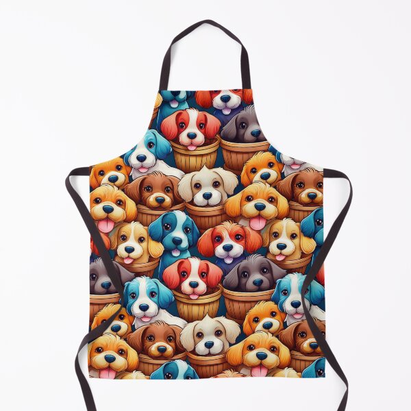 Item preview, Doggy Heaven: A playful pattern featuring cartoon puppies of all shapes and sizes, snuggled together in colorful baskets. designed and sold by Grang Art Artistic Designs.