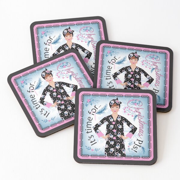 Item preview, It's Time For Christmas PJs of bold black and pretty pink! designed and sold by SandedollArt.