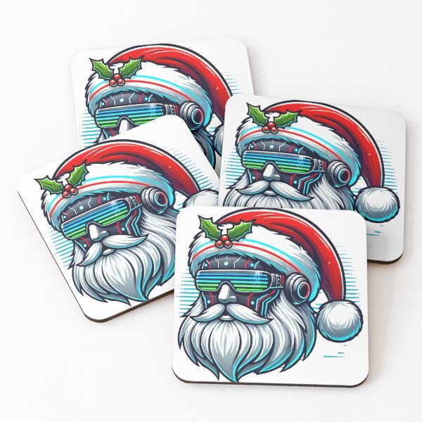 Item preview, Cyber Santa with Neon Visor - Sci-Fi Christmas Art designed and sold by lubushop1.