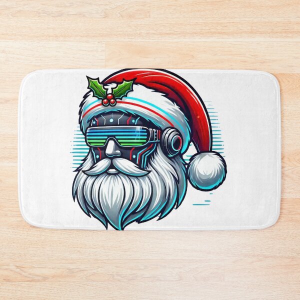 Item preview, Cyber Santa with Neon Visor - Sci-Fi Christmas Art designed and sold by lubushop1.