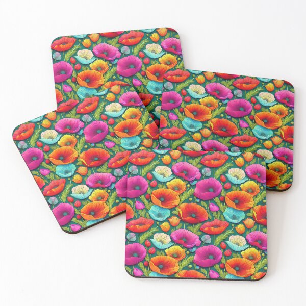 Item preview, Colourful Poppy Power: A powerful pattern with poppies symbolizing strength, courage, and resilience. designed and sold by Grang Art Artistic Designs.