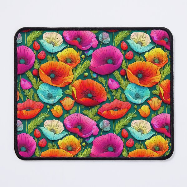 Item preview, Colourful Poppy Power: A powerful pattern with poppies symbolizing strength, courage, and resilience. designed and sold by Grang Art Artistic Designs.