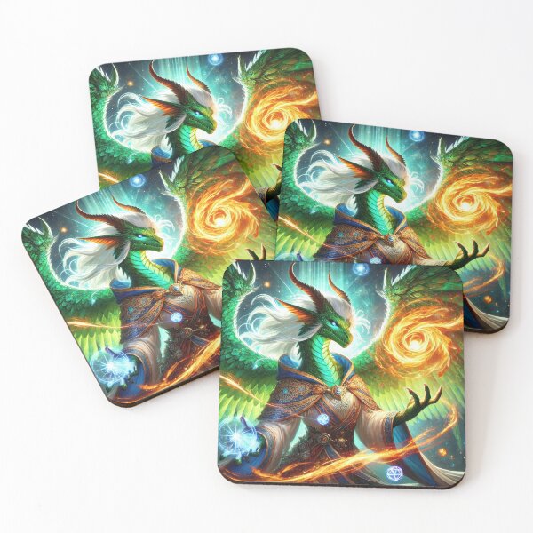 Item preview, Emerald Dragonborn Angelic Scribe Wizard College of Entropy Bard designed and sold by Johnny MeatShield.