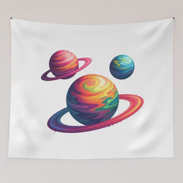Item preview, The Grand Planetscape: A Colorful Celestial Artwork designed and sold by ART ATTACK ZONE.