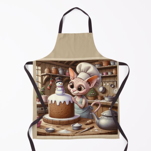 Item preview, Christmas sphynx cat decorating Christmas cake designed and sold by BritishDelights.