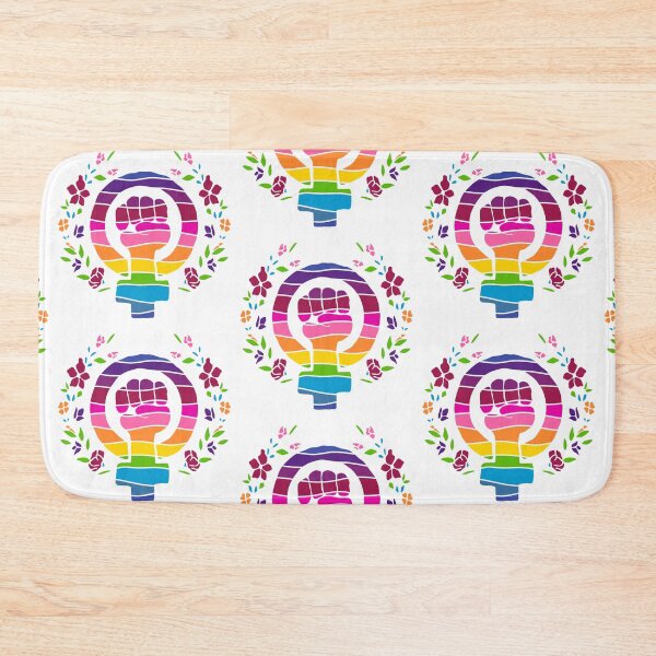 Item preview, Feminist Symbol With Rainbow Stripes and Daisies designed and sold by Unhinged Heather.