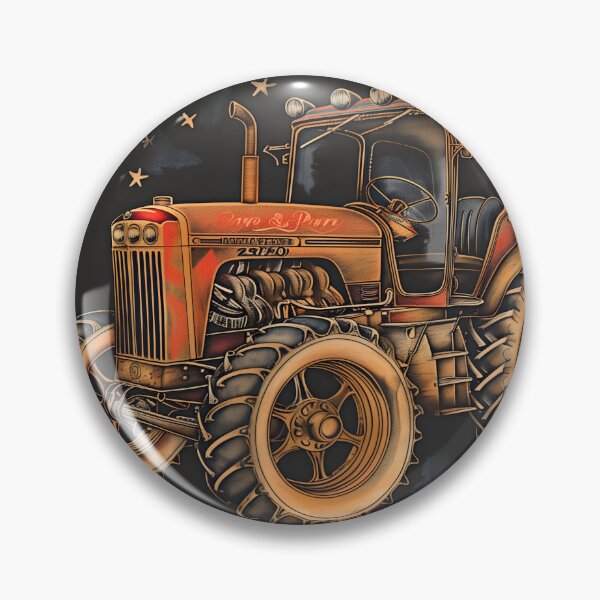 Item preview, Great Old Farm Tractor Blockprint Vintage designed and sold by uncledougie.