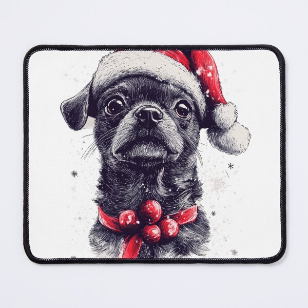 Item preview, Festive Christmas Dog with Santa Hat designed and sold by Anarodic.