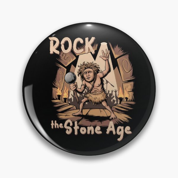 Item preview, Funny Caveman Rock Band Illustration – Rock the Stone Age designed and sold by Prime-Studio.