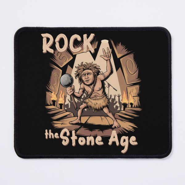 Item preview, Funny Caveman Rock Band Illustration – Rock the Stone Age designed and sold by Prime-Studio.