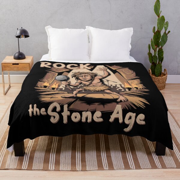 Item preview, Funny Caveman Rock Band Illustration – Rock the Stone Age designed and sold by Prime-Studio.
