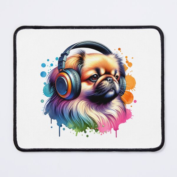Item preview, Pekingese with Headphones designed and sold by MyCozyCorner24.