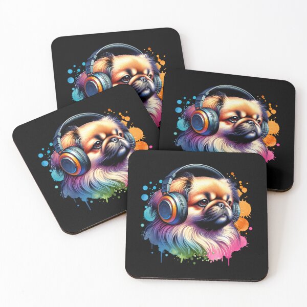 Item preview, Pekingese with Headphones designed and sold by MyCozyCorner24.