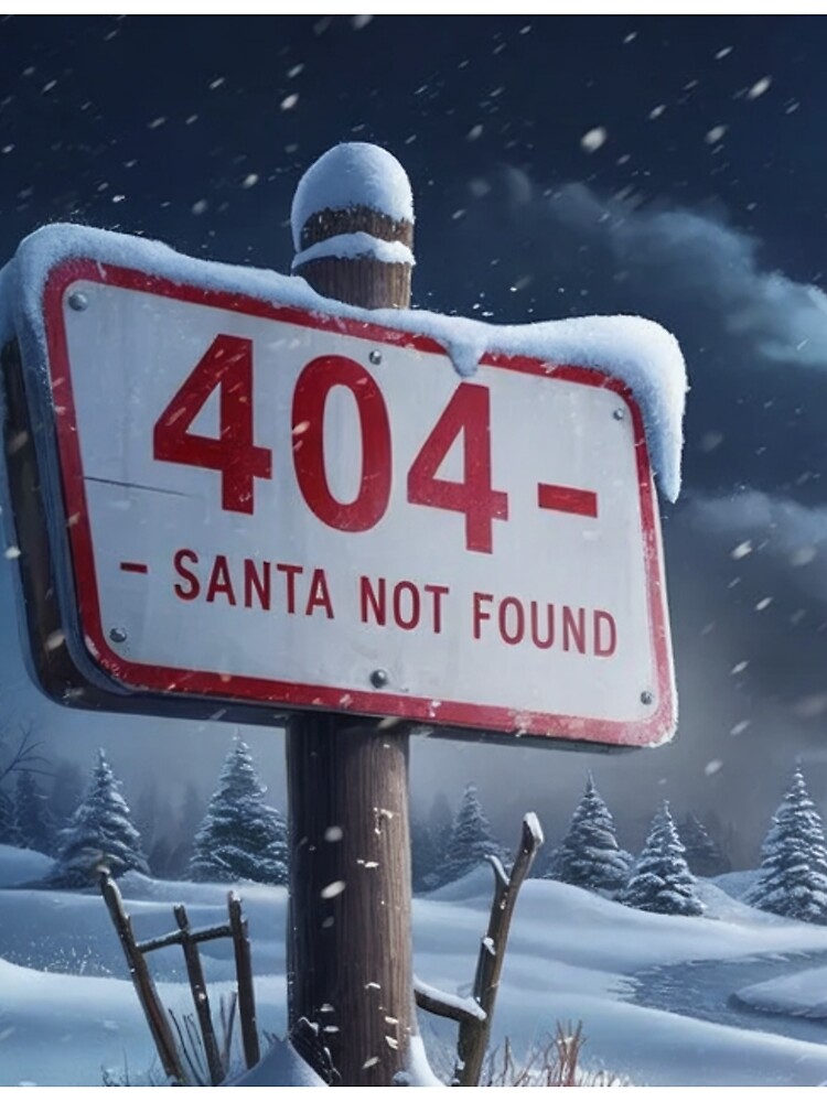 Thumbnail 3 of 3, Scarf, 404 – Santa Not Found - Tech Humor designed and sold by eXtraHumans.