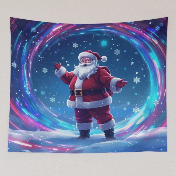 Item preview, Glitching Santa & Digital Snowfall – Christmas Art designed and sold by eXtraHumans.