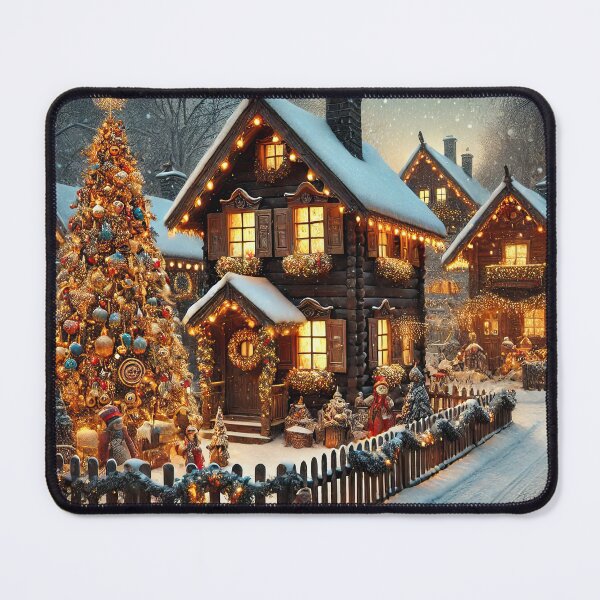 Item preview, Snow covered Christmas village with tree designed and sold by Osintown.