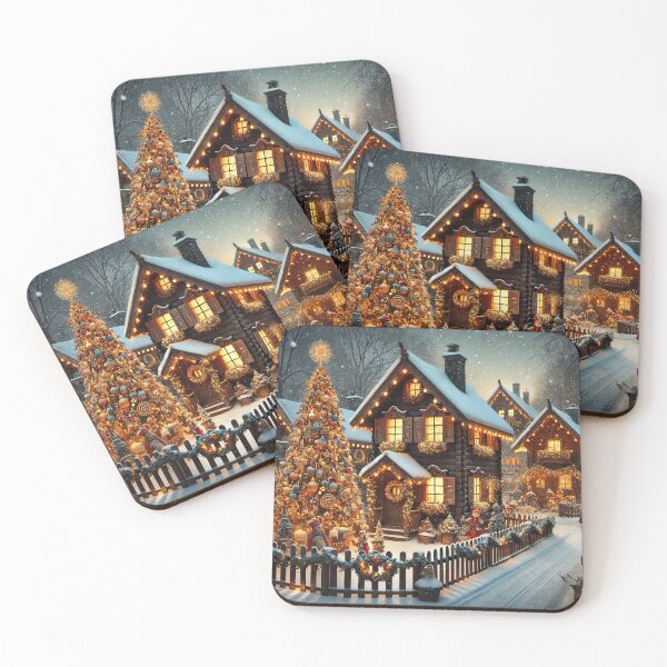 Item preview, Snow covered Christmas village with tree designed and sold by Osintown.
