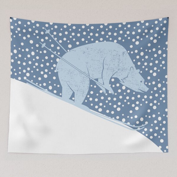 Item preview, Blue Polar Bear on the Slopes designed and sold by aimeeandkate.