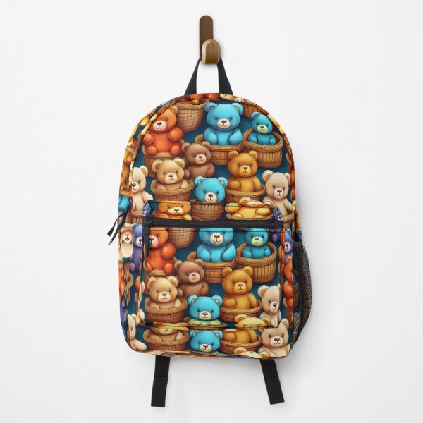 Item preview, Teddybear Heaven: A playful pattern featuring cartoon teddybears of all shapes and sizes, snuggled together in colorful baskets. designed and sold by Grang Art Artistic Designs.