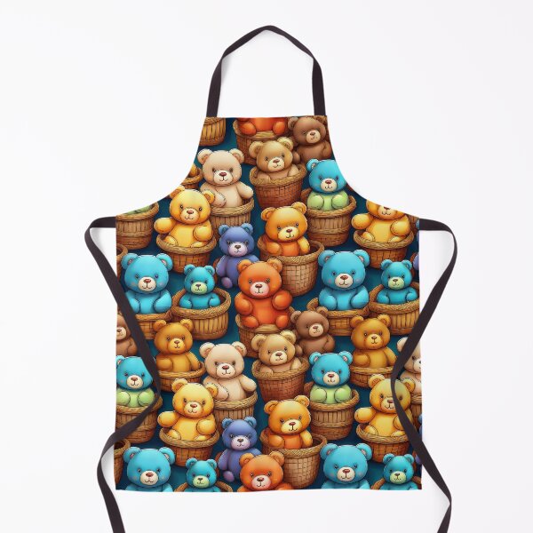 Item preview, Teddybear Heaven: A playful pattern featuring cartoon teddybears of all shapes and sizes, snuggled together in colorful baskets. designed and sold by Grang Art Artistic Designs.