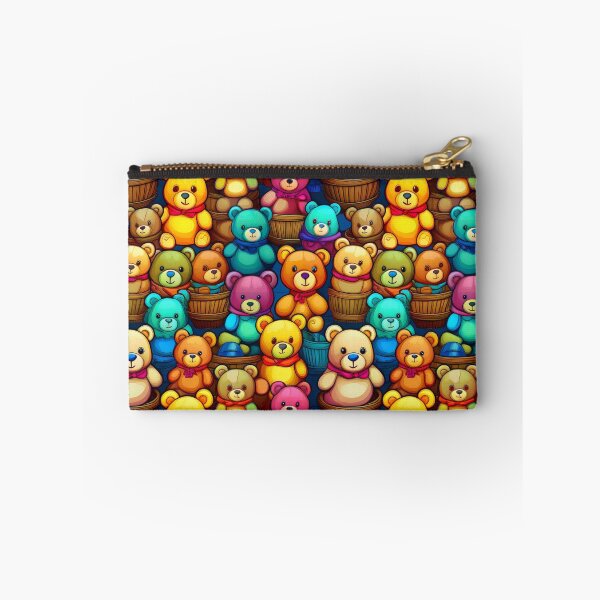 Item preview, TeddybearParade: A playful pattern featuring cartoon teddybears of all shapes and sizes, snuggled together in colorful baskets. designed and sold by Grang Art Artistic Designs.