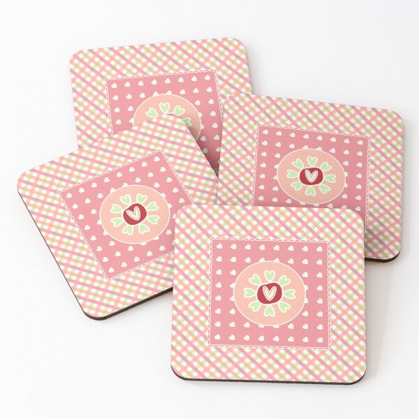 Item preview, Spring Trend Peach Pink and Green Pastel Gingham Boho Pattern designed and sold by MarikaJohnson.