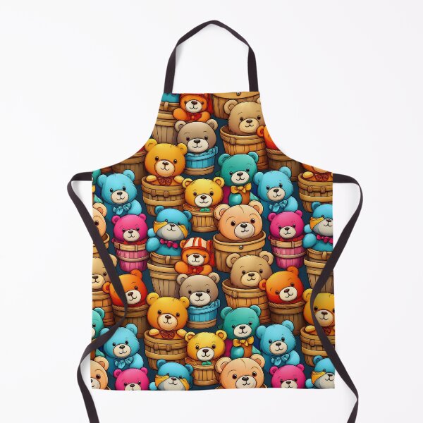 Item preview, Teddybears n Baskets: A playful pattern featuring cartoon teddybears of all shapes and sizes, snuggled together in colorful baskets. designed and sold by Grang Art Artistic Designs.