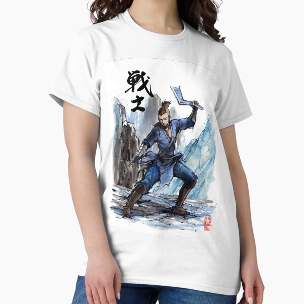 Aperçu de l'œuvre Sokka d'Avatar Sumi et aquarelle avec calligraphie créée et vendue par Mycks.