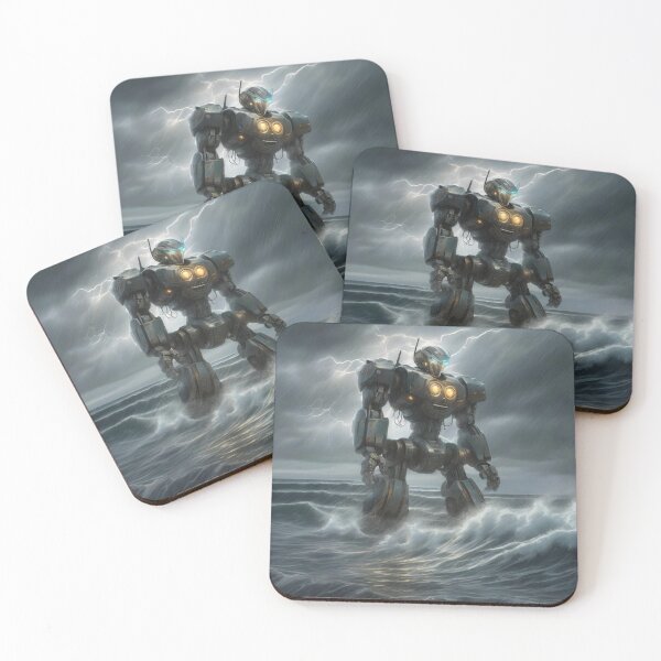 Item preview, Mecha Rising from the Ocean – Epic Anime Robot Awakening designed and sold by MarkLines.