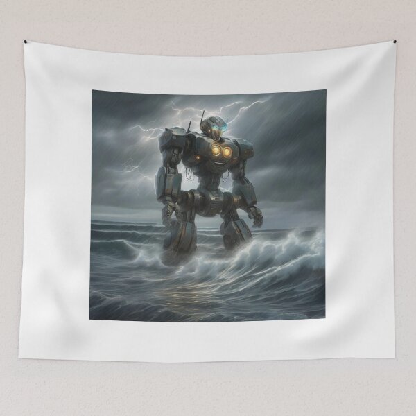 Item preview, Mecha Rising from the Ocean – Epic Anime Robot Awakening designed and sold by MarkLines.