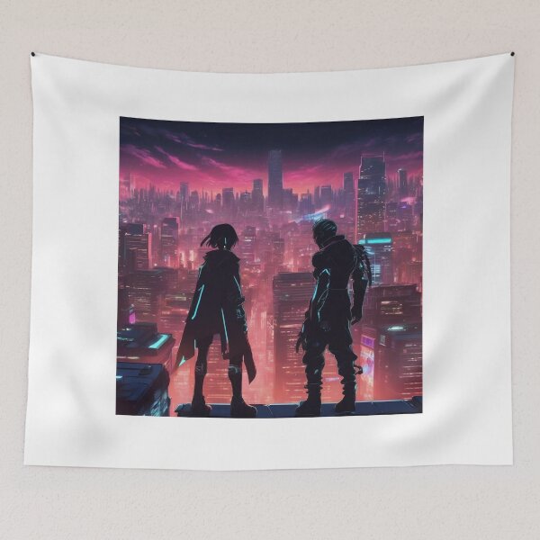 Item preview, Anime Rooftop Standoff – Intense Cityscape Showdown designed and sold by MarkLines.
