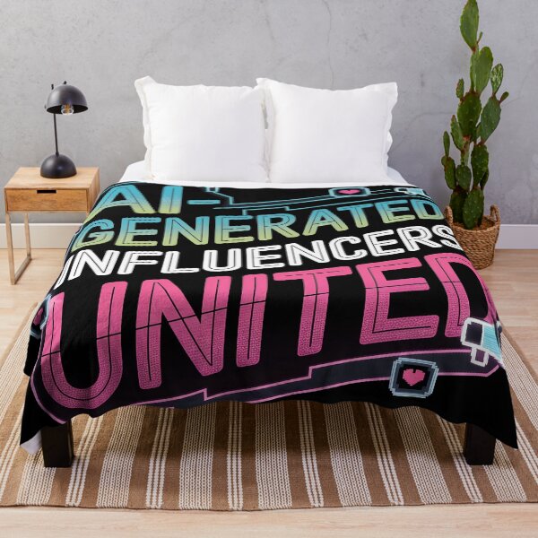 Item preview, AI-Generated Influencers United - Retro Pixelated Neon Design with Digital Hearts and Megaphones designed and sold by marvinismyname.