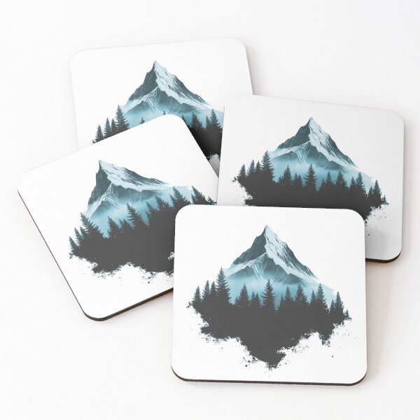 Item preview, Double Exposure Alpine Silhouette – Mountain and Forest Art designed and sold by vfxbear.