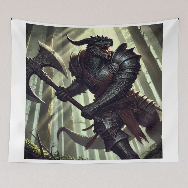 Item preview, Black Dragonborn Barbarian designed and sold by Johnny MeatShield.