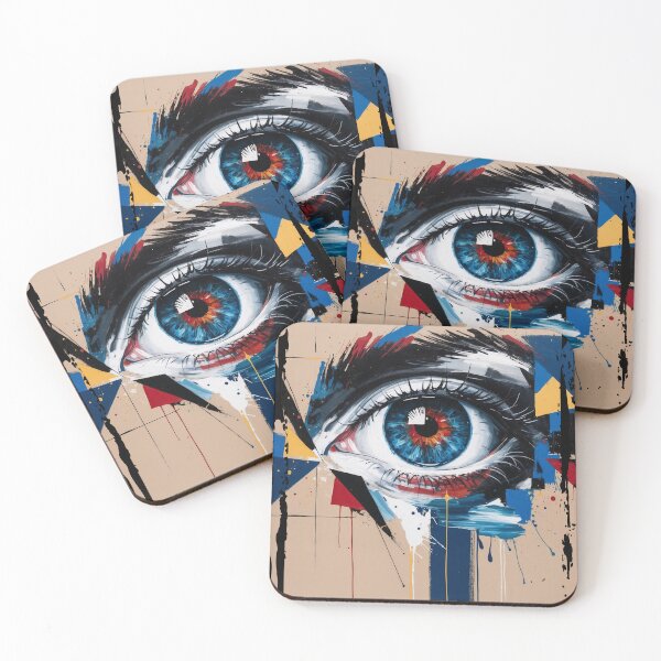 Item preview, Abstract eye painted with a colorful brush designed and sold by ArtisticPen-art.