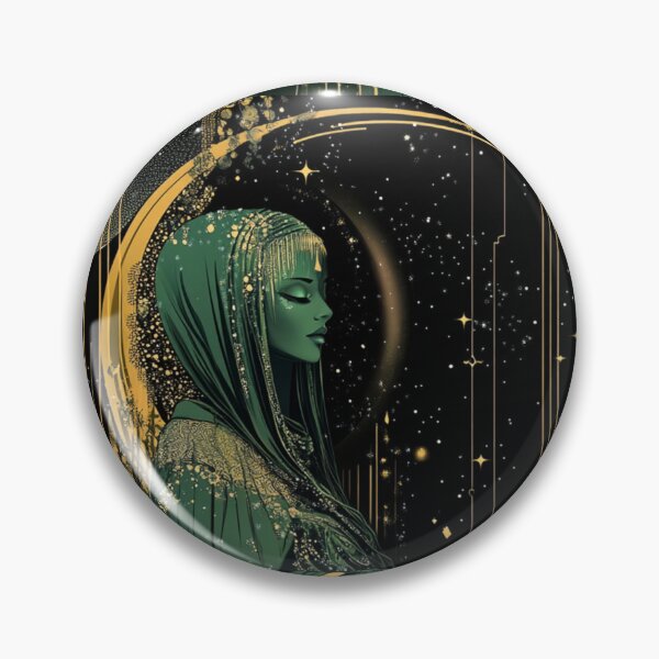 Item preview, Cosmic Elegance | A Futuristic Goddess Draped in Emerald and Gold designed and sold by Cris888.