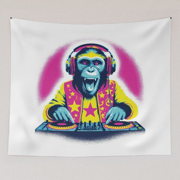Item preview, Techno Music DJ Monkey With Headphones designed and sold by Urban-Alien.