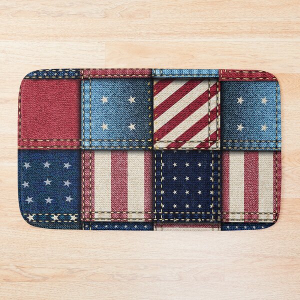 Item preview, Patchwork denim with stars and stripes designed and sold by Elmanji.
