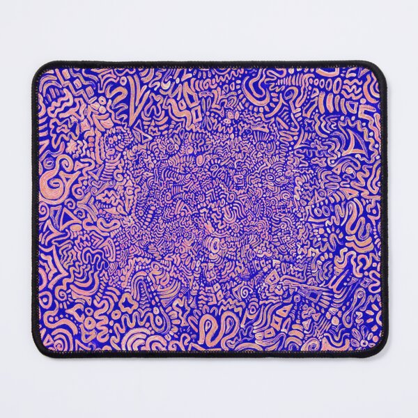 Item preview, Neon Pink and Blue Trippy Psychedelic Abstract Art designed and sold by sofjac.