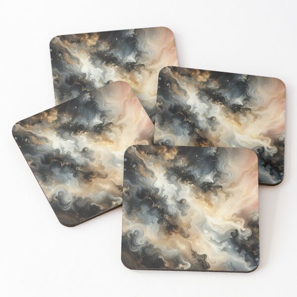 Item preview, Black, Gold and White Swirling Marble Pattern #1 designed and sold by Paragon-Art.