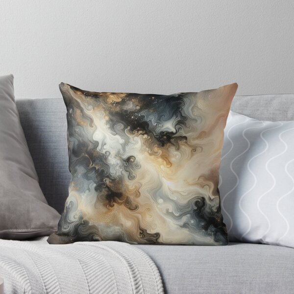 Item preview, Black, Gold and White Swirling Marble Pattern #1 designed and sold by Paragon-Art.